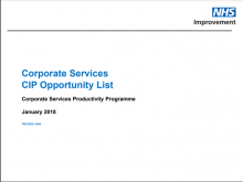 Corporate Services CIP Opportunity List: (Corporate services productivity toolkit)